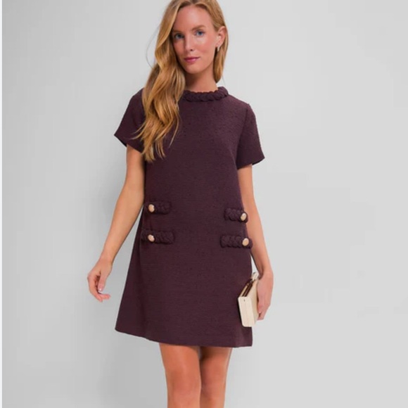 Tuckernuck Dresses & Skirts - NWT Tuckernuck Tweed Jackie Dress in Wine Tasting Maroon Sz XXL